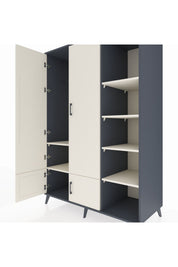 Kronos Dolap 6 Raflı 4 Kapaklı Tek Askılı 132x59x195 Antrasit-Aytaşı/Aytaşı