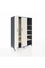 Kronos Dolap 6 Raflı 4 Kapaklı Tek Askılı 132x59x195 Antrasit-Aytaşı/Aytaşı