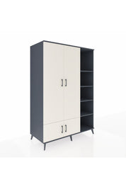 Kronos Dolap 6 Raflı 4 Kapaklı Tek Askılı 132x59x195 Antrasit-Aytaşı/Antrasit