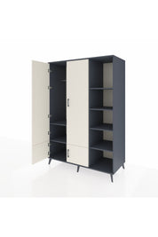 Kronos Dolap 6 Raflı 4 Kapaklı Tek Askılı 132x59x195 Antrasit-Aytaşı/Antrasit