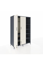 Kronos Dolap 6 Raflı 4 Kapaklı Tek Askılı 132x59x195 Antrasit-Aytaşı/Antrasit