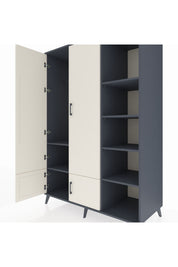 Kronos Dolap 6 Raflı 4 Kapaklı Tek Askılı 132x59x195 Antrasit-Aytaşı/Antrasit