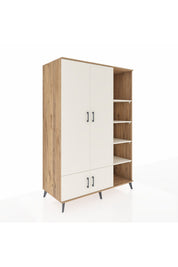 Kronos Dolap 6 Raflı 4 Kapaklı Tek Askılı 132x59x195 Çam-Aytaşı/Aytaşı