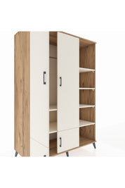 Kronos Dolap 6 Raflı 4 Kapaklı Tek Askılı 132x59x195 Çam-Aytaşı/Aytaşı