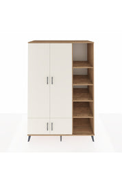 Kronos Dolap 6 Raflı 4 Kapaklı Tek Askılı 132x59x195 Çam-Aytaşı/Çam