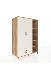 Kronos Dolap 6 Raflı 4 Kapaklı Tek Askılı 132x59x195 Çam-Aytaşı/Çam