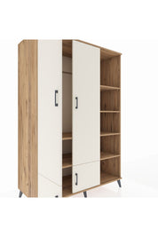 Kronos Dolap 6 Raflı 4 Kapaklı Tek Askılı 132x59x195 Çam-Aytaşı/Çam