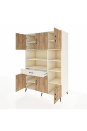 Kronos Dolap 10 Raflı Tek Çekmeceli 6 Kapaklı 132x59x195 Aytaşı-Çam/Aytaşı