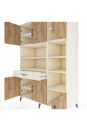 Kronos Dolap 10 Raflı Tek Çekmeceli 6 Kapaklı 132x59x195 Aytaşı-Çam/Aytaşı