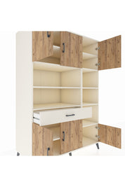 Kronos Dolap 10 Raflı Tek Çekmeceli 6 Kapaklı 132x59x195 Aytaşı-Çam/Aytaşı