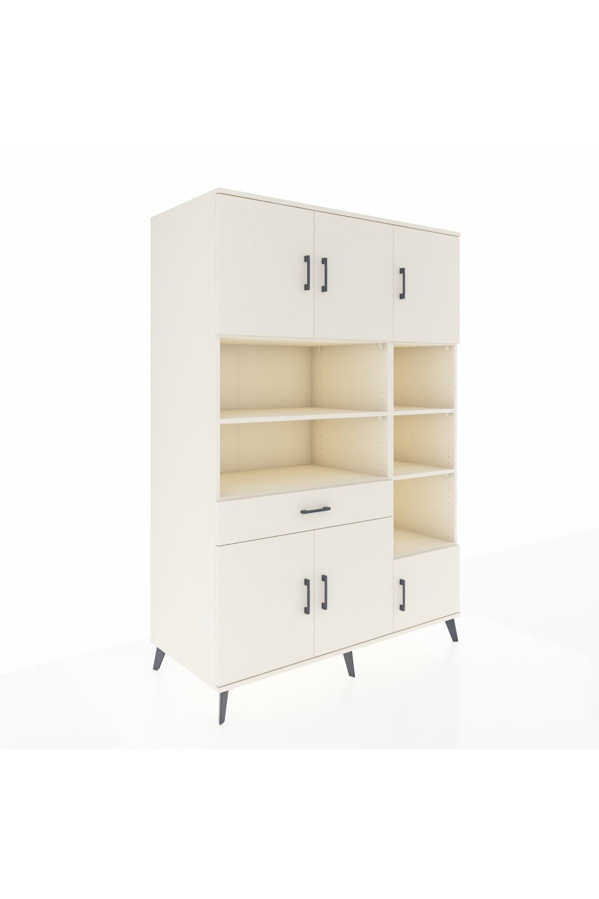 Kronos Dolap 10 Raflı Tek Çekmeceli 6 Kapaklı 132x59x195 Aytaşı-Aytaşı/Aytaşı