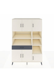 Kronos Dolap 10 Raflı Tek Çekmeceli 6 Kapaklı 132x59x195 Aytaşı-Aytaşı/Antrasit