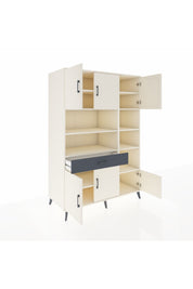 Kronos Dolap 10 Raflı Tek Çekmeceli 6 Kapaklı 132x59x195 Aytaşı-Aytaşı/Antrasit