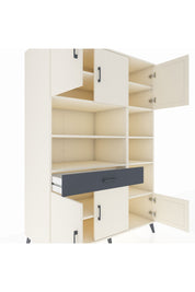 Kronos Dolap 10 Raflı Tek Çekmeceli 6 Kapaklı 132x59x195 Aytaşı-Aytaşı/Antrasit