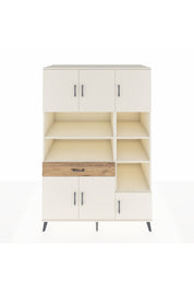 Kronos Dolap 10 Raflı Tek Çekmeceli 6 Kapaklı 132x59x195 Aytaşı-Aytaşı/Çam