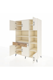 Kronos Dolap 10 Raflı Tek Çekmeceli 6 Kapaklı 132x59x195 Aytaşı-Aytaşı/Çam