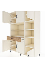 Kronos Dolap 10 Raflı Tek Çekmeceli 6 Kapaklı 132x59x195 Aytaşı-Aytaşı/Çam