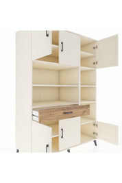 Kronos Dolap 10 Raflı Tek Çekmeceli 6 Kapaklı 132x59x195 Aytaşı-Aytaşı/Çam