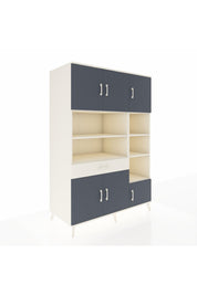 Kronos Dolap 10 Raflı Tek Çekmeceli 6 Kapaklı 132x59x195 Aytaşı-Antrasit/Aytaşı