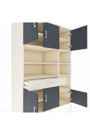 Kronos Dolap 10 Raflı Tek Çekmeceli 6 Kapaklı 132x59x195 Aytaşı-Antrasit/Aytaşı