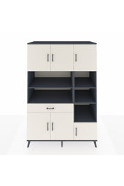 Kronos Dolap 10 Raflı Tek Çekmeceli 6 Kapaklı 132x59x195 Antrasit-Aytaşı/Aytaşı