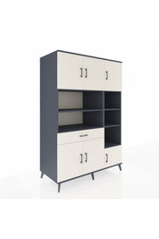 Kronos Dolap 10 Raflı Tek Çekmeceli 6 Kapaklı 132x59x195 Antrasit-Aytaşı/Aytaşı