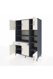 Kronos Dolap 10 Raflı Tek Çekmeceli 6 Kapaklı 132x59x195 Antrasit-Aytaşı/Aytaşı