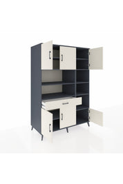 Kronos Dolap 10 Raflı Tek Çekmeceli 6 Kapaklı 132x59x195 Antrasit-Aytaşı/Aytaşı