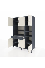 Kronos Dolap 10 Raflı Tek Çekmeceli 6 Kapaklı 132x59x195 Antrasit-Aytaşı/Antrasit