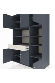 Kronos Dolap 10 Raflı Tek Çekmeceli 6 Kapaklı 132x59x195 Antrasit-Antrasit/Aytaşı