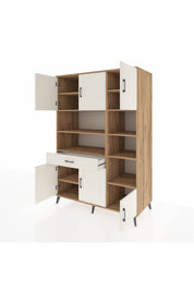 Kronos Dolap 10 Raflı Tek Çekmeceli 6 Kapaklı 132x59x195 Çam-Aytaşı/Aytaşı