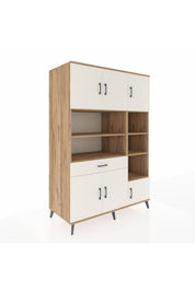 Kronos Dolap 10 Raflı Tek Çekmeceli 6 Kapaklı 132x59x195 Çam-Aytaşı/Aytaşı