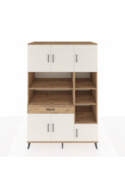 Kronos Dolap 10 Raflı Tek Çekmeceli 6 Kapaklı 132x59x195 Çam-Aytaşı/Çam