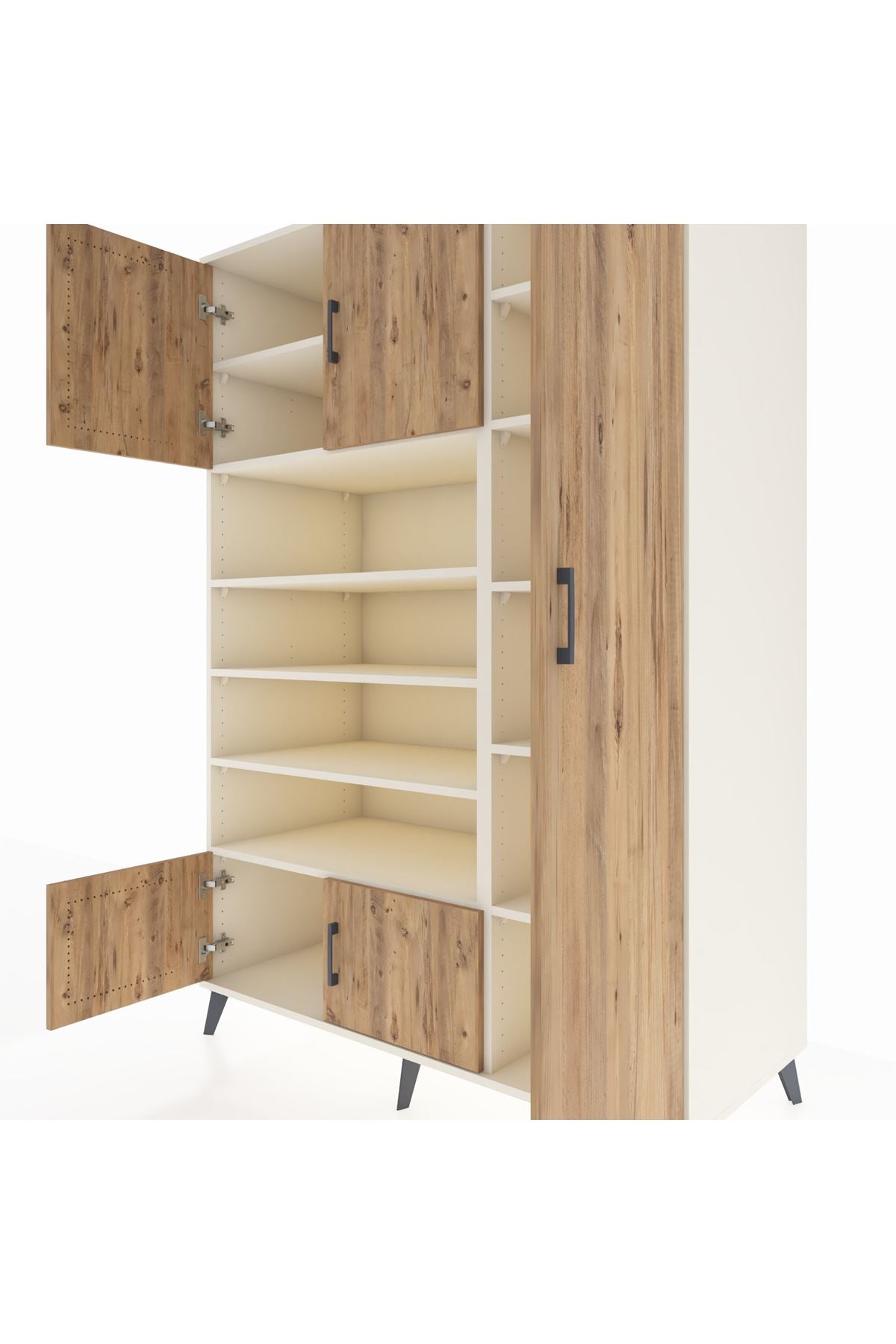 Kronos Dolap 11 Raflı 5 Kapaklı 132x59x195 Aytaşı-Çam/Aytaşı