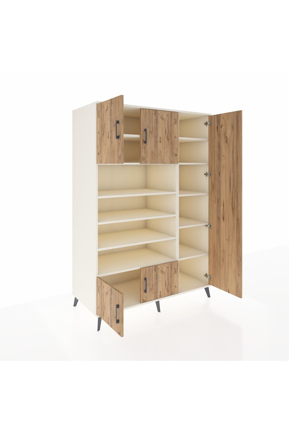 Kronos Dolap 11 Raflı 5 Kapaklı 132x59x195 Aytaşı-Çam/Aytaşı