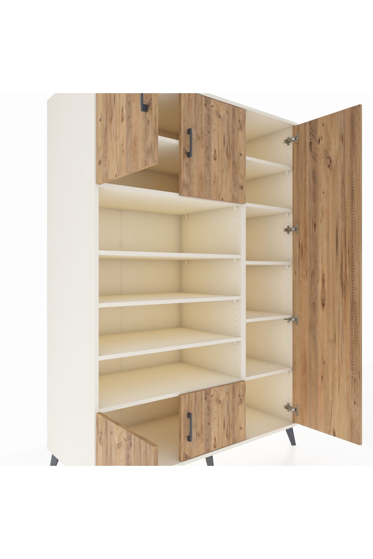 Kronos Dolap 11 Raflı 5 Kapaklı 132x59x195 Aytaşı-Çam/Aytaşı