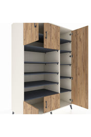 Kronos Dolap 11 Raflı 5 Kapaklı 132x59x195 Aytaşı-Çam/Antrasit