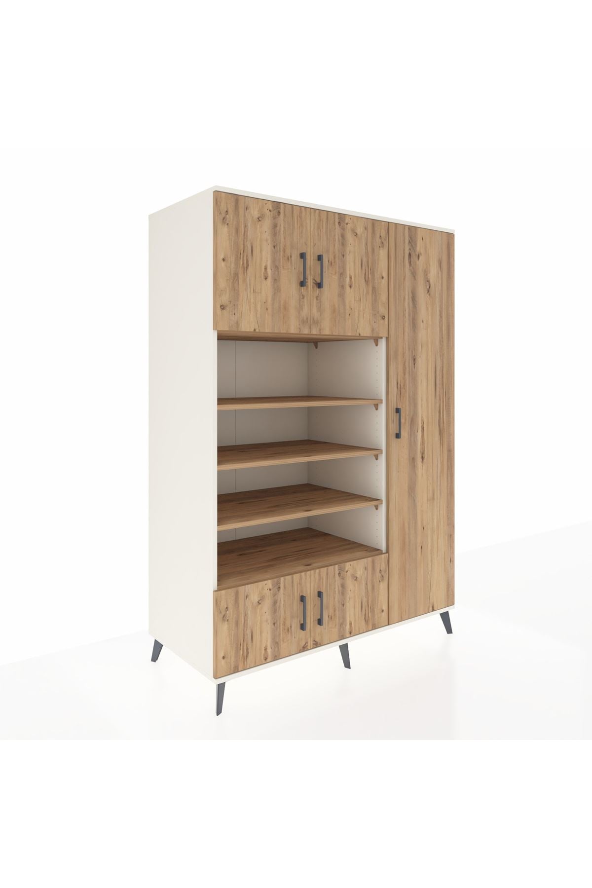 Kronos Dolap 11 Raflı 5 Kapaklı 132x59x195 Aytaşı-Çam/Çam