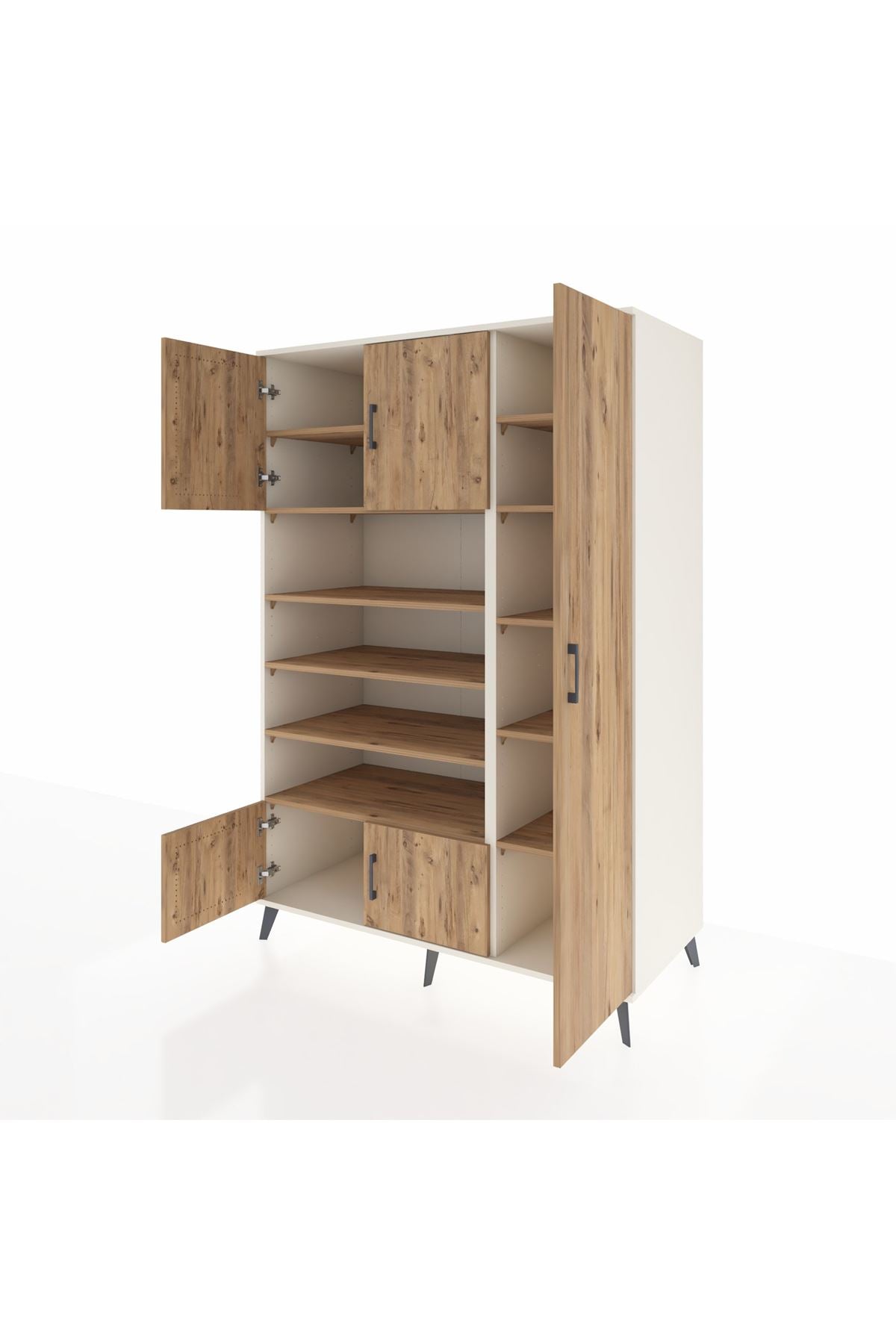 Kronos Dolap 11 Raflı 5 Kapaklı 132x59x195 Aytaşı-Çam/Çam