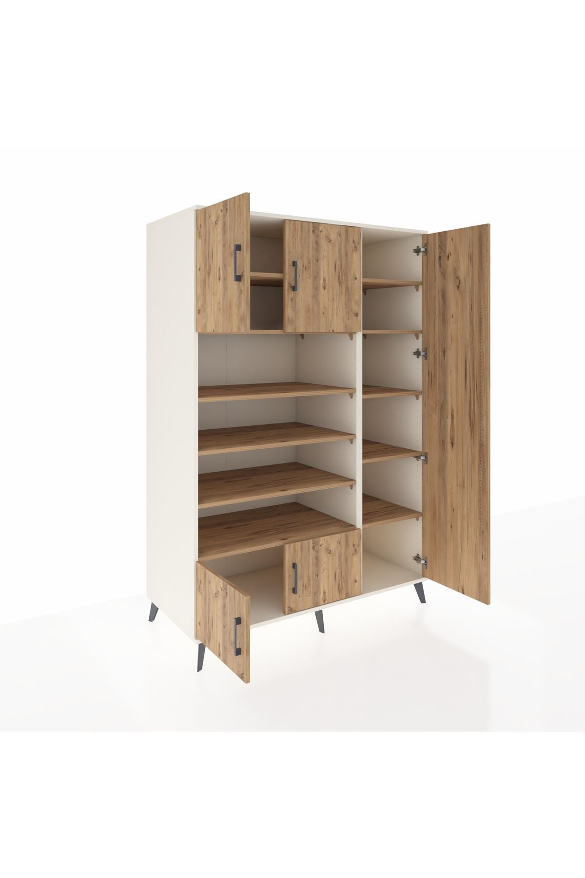 Kronos Dolap 11 Raflı 5 Kapaklı 132x59x195 Aytaşı-Çam/Çam