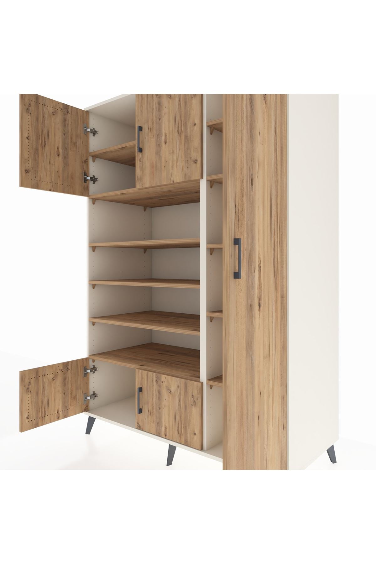 Kronos Dolap 11 Raflı 5 Kapaklı 132x59x195 Aytaşı-Çam/Çam