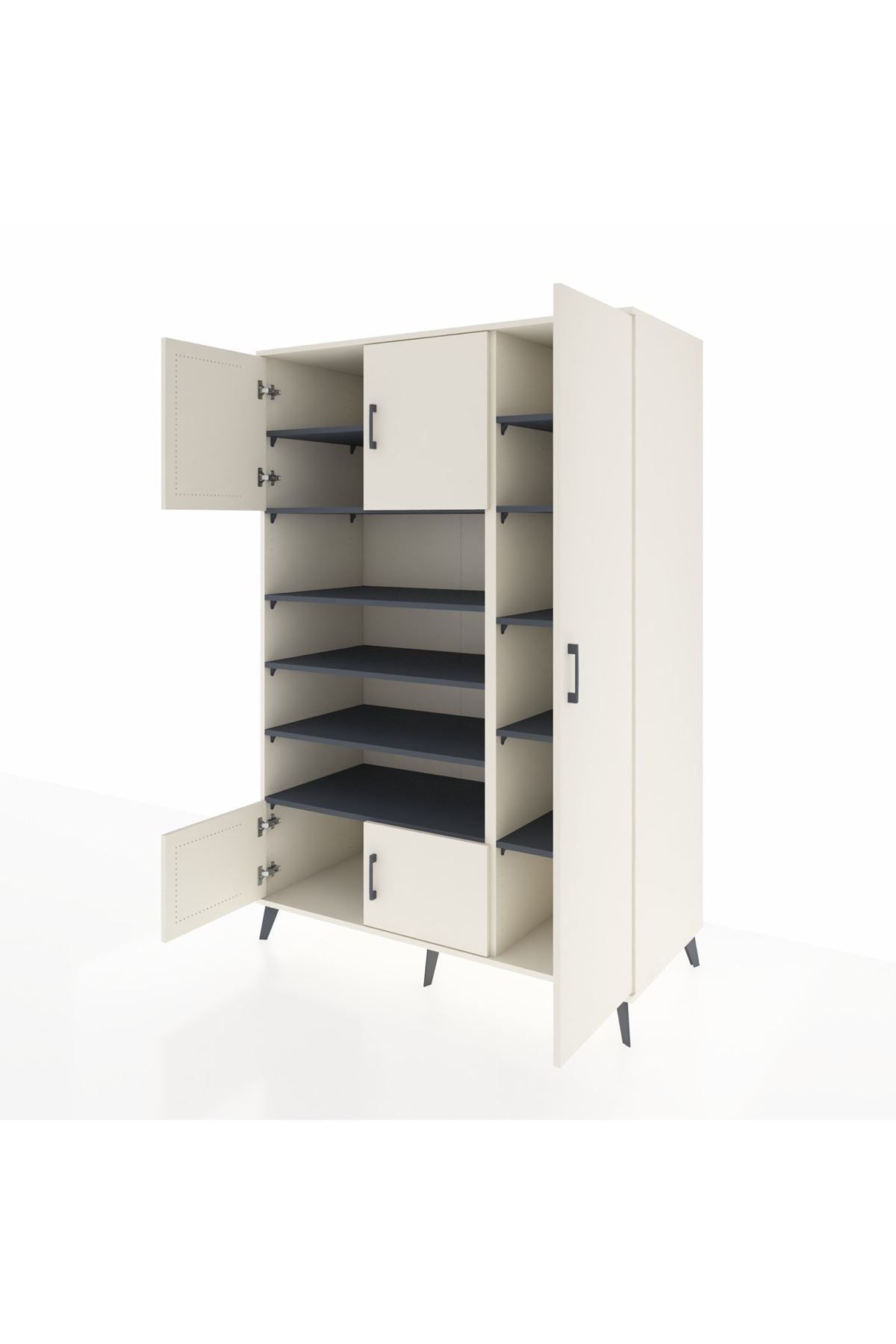 Kronos Dolap 11 Raflı 5 Kapaklı 132x59x195 Aytaşı-Aytaşı/Antrasit