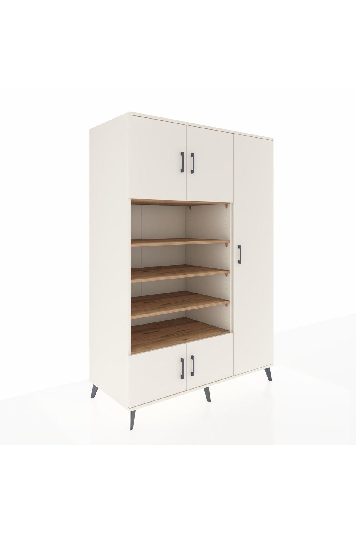 Kronos Dolap 11 Raflı 5 Kapaklı 132x59x195 Aytaşı-Aytaşı/Çam