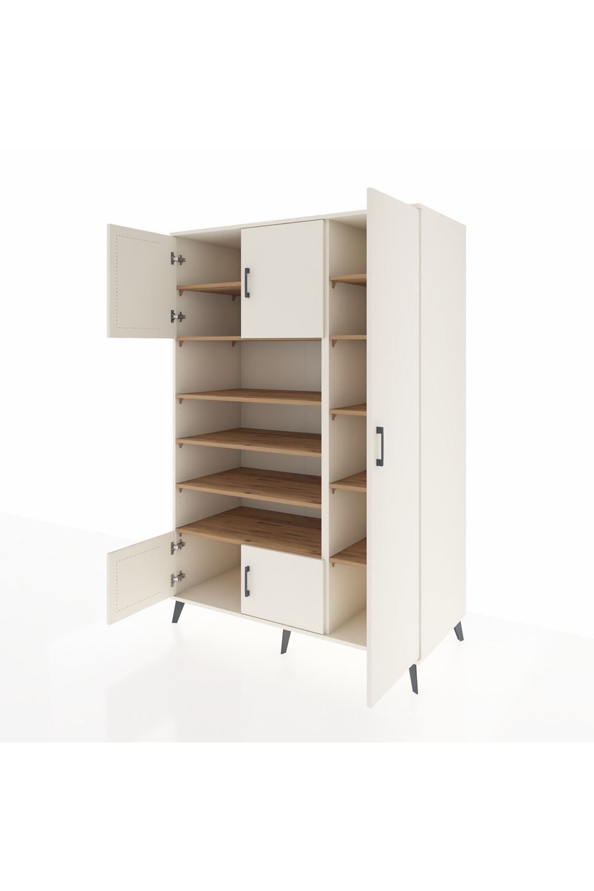 Kronos Dolap 11 Raflı 5 Kapaklı 132x59x195 Aytaşı-Aytaşı/Çam