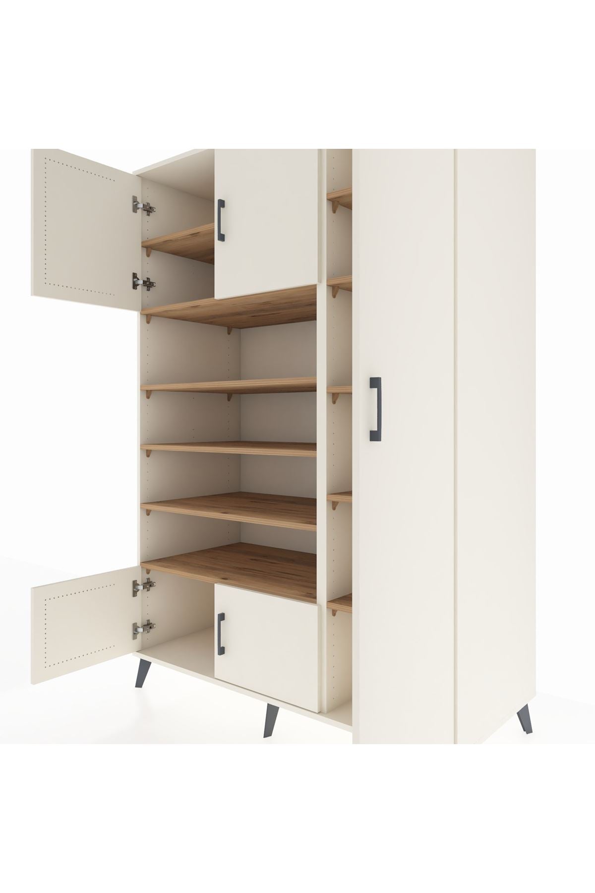 Kronos Dolap 11 Raflı 5 Kapaklı 132x59x195 Aytaşı-Aytaşı/Çam