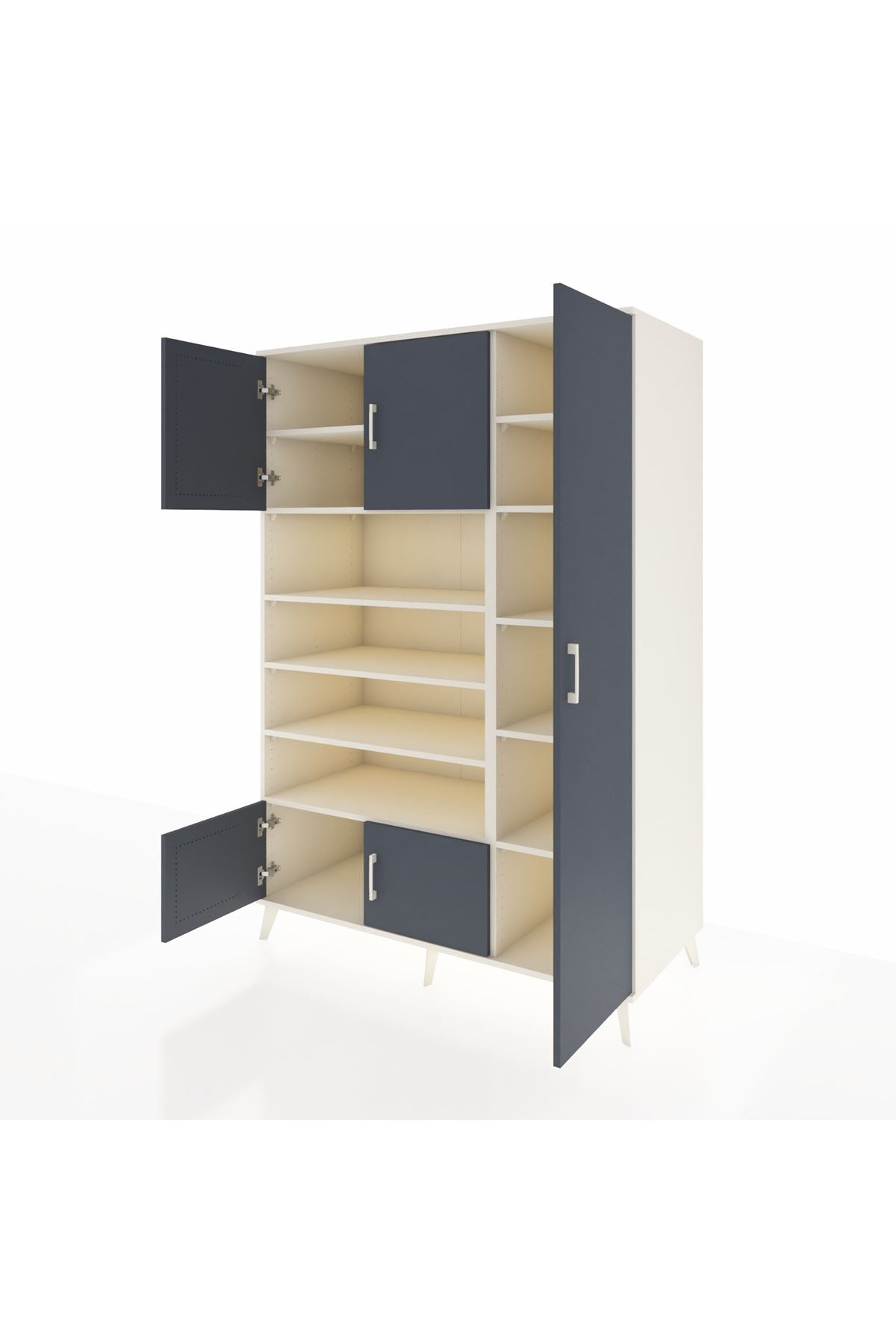 Kronos Dolap 11 Raflı 5 Kapaklı 132x59x195 Aytaşı-Antrasit/Aytaşı