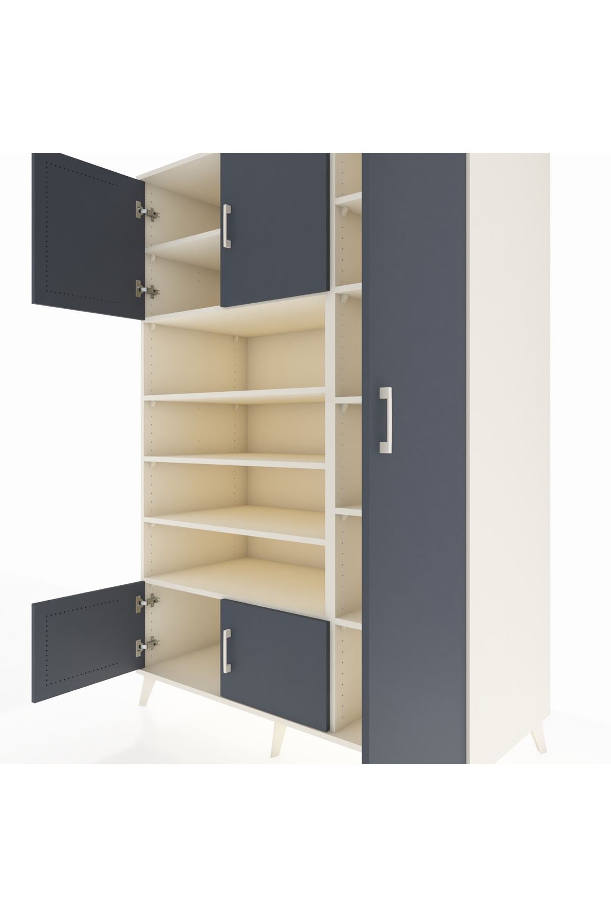 Kronos Dolap 11 Raflı 5 Kapaklı 132x59x195 Aytaşı-Antrasit/Aytaşı