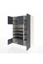 Kronos Dolap 11 Raflı 5 Kapaklı 132x59x195 Aytaşı-Antrasit/Antrasit