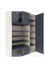 Kronos Dolap 11 Raflı 5 Kapaklı 132x59x195 Aytaşı-Antrasit/Antrasit