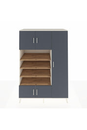 Kronos Dolap 11 Raflı 5 Kapaklı 132x59x195 Aytaşı-Antrasit/Çam